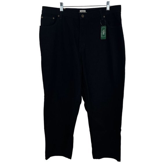 NEW LL‎ Bean Original Fit Relaxed Black Jeans Size 20 Petite Dbl L 299539 Cotton - Picture 1 of 11